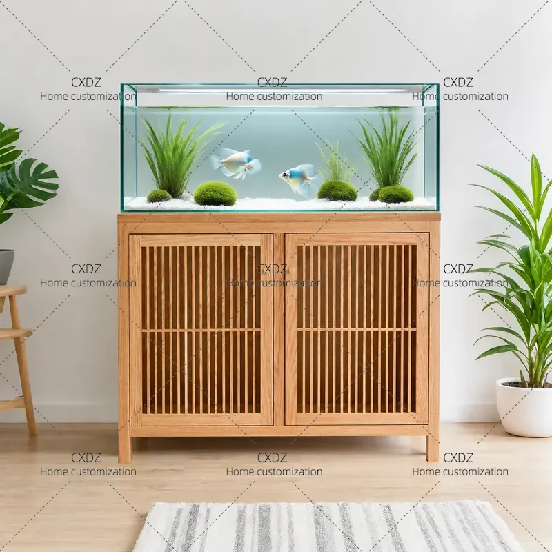 Aquarium Fish Japanese - Red Oak Cherry Wood Fish Tank