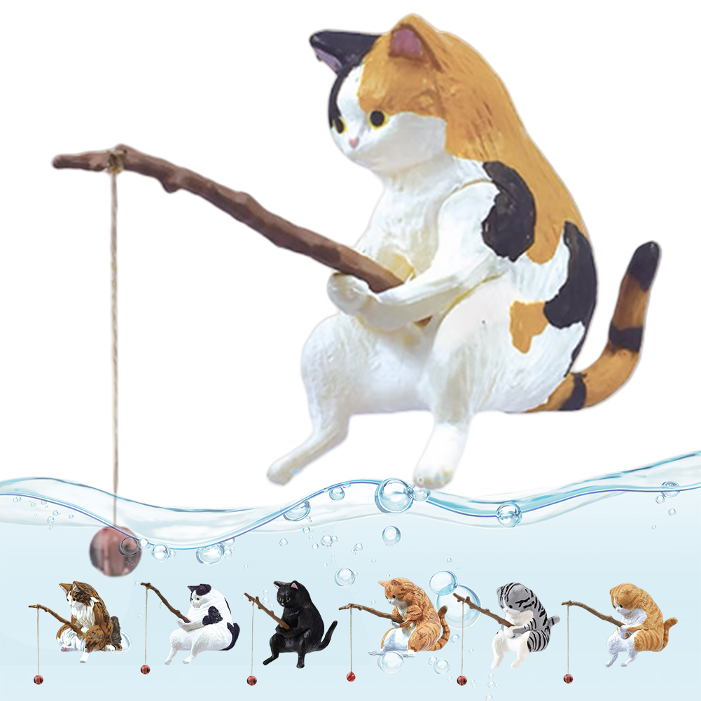 Cute Fishing Cat Figure Fish L - Aquarium Fish Cartoon recension och pris