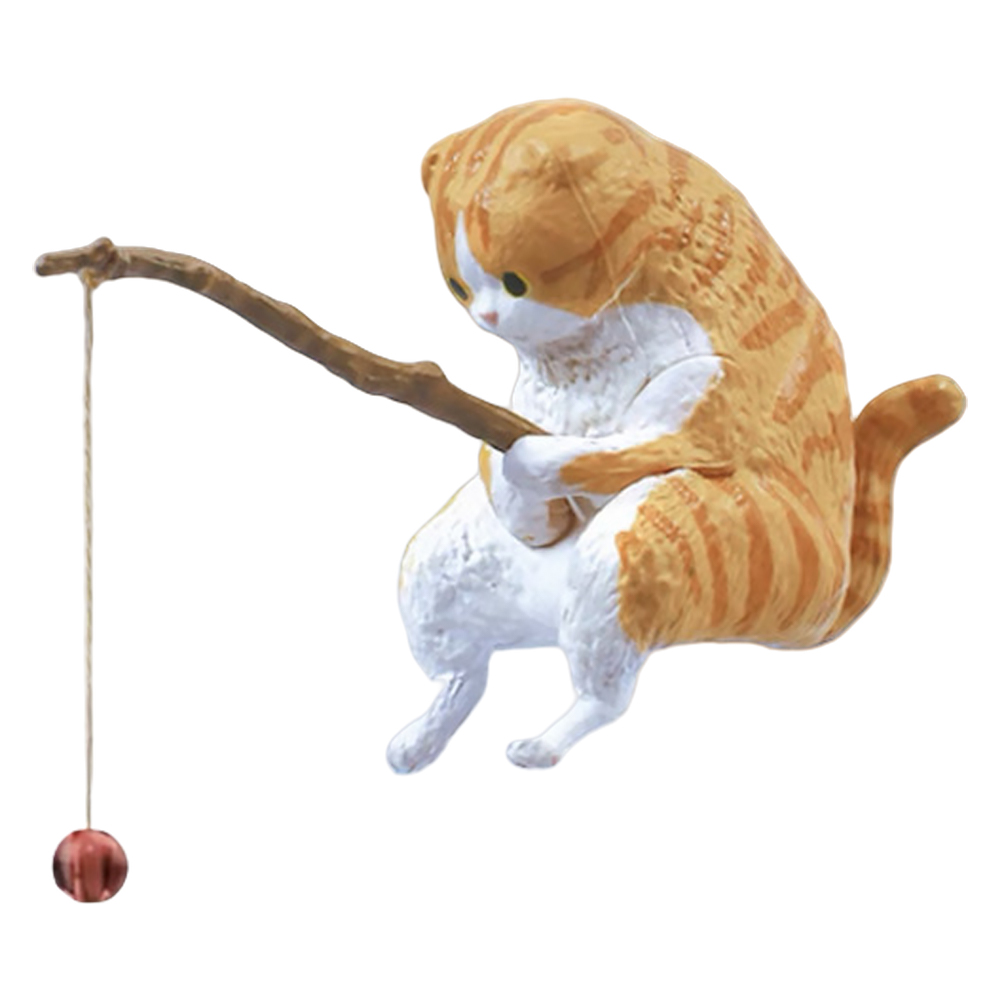 Cute Fishing Cat Figure Fish L - Aquarium Fish Cartoon recension och pris