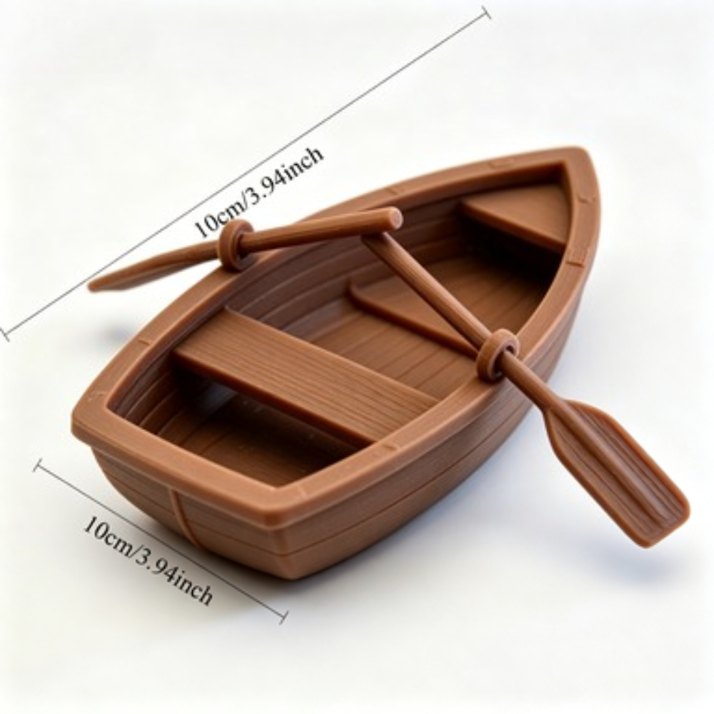 Mini Double Oar Wooden Boat Aq - Aquarium Mini Fish recension och pris