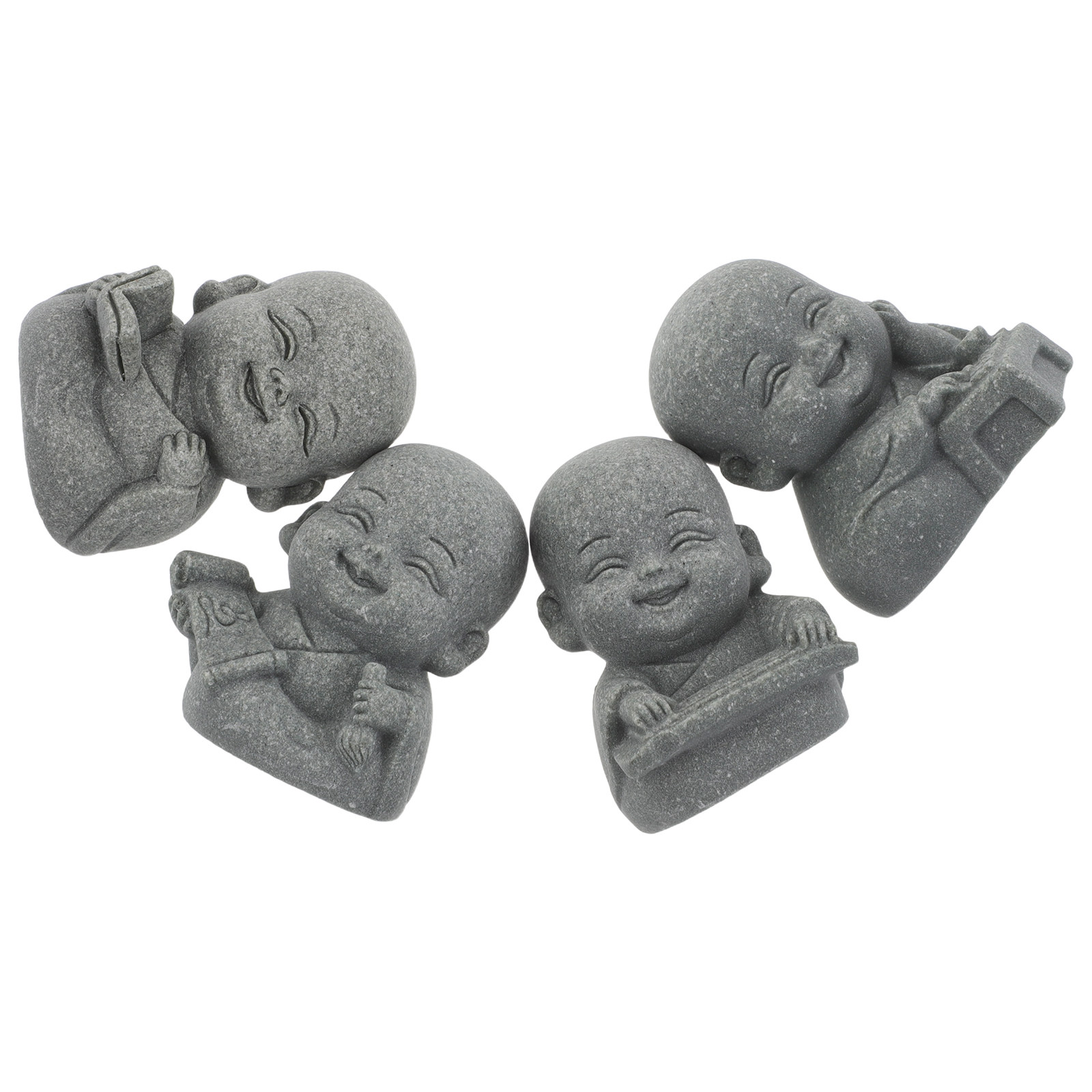 4Pcs Sandstone Zen Monk Statue - Aquarium Fish Japanese recension och pris