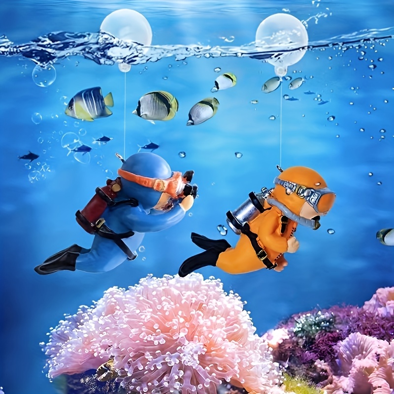 2pcs Vibrant Diver Aquarium De - Aquarium Fish Cartoon recension och pris