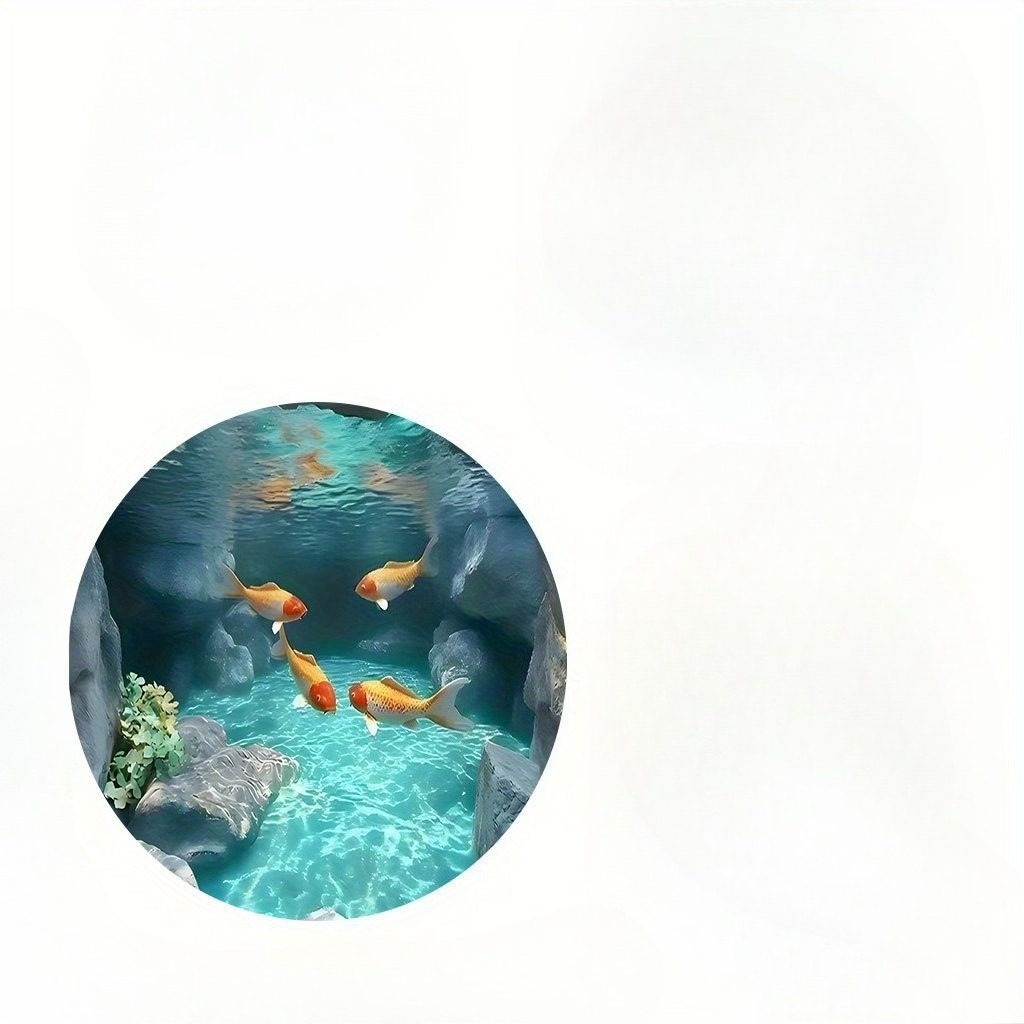 Koi Fish Pond Round Rug Fleece - Aquarium Fish Japanese recension och pris